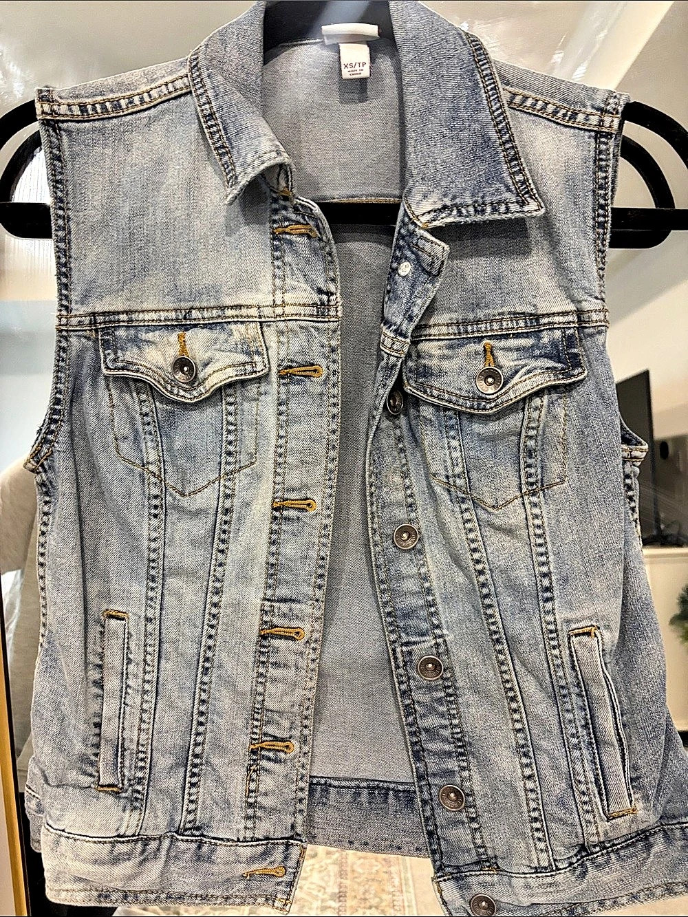 Denim Vest Blue Size XS Like New